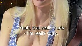 busty blonde gets car pounded then facial glazed. huge load drenches her sexy face completely