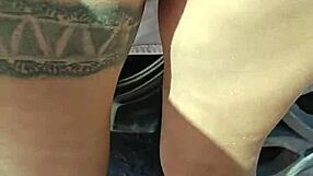 horny mexican puta flashes her fat ass outdoors and lets strangers grope it wildly