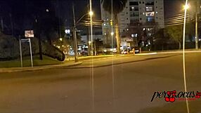 moto boy chases latina flashing big tits through car sunroof!