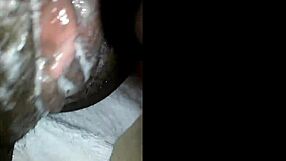 pretty pussy lips get licked to wet orgasm in bathroom