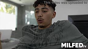 cumming buckets on my blonde stepmom's huge tits after she sucks my cock dry 😍💦