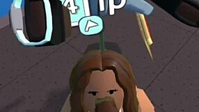 Cute girl hangs out playfully in rec room with her friend