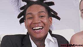 Honey Dick Debuts Bareback with Bunny Fae's Big Black Cock Rimjob