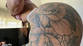 Big ass Brazilian milf gets anal creampie then squirts and farts hard.