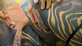 Tattooed Alt-Girls Punk Goth Hippie Lesbians Spit Tongue Dildo Play