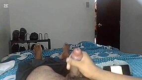 mom's friend spies my masturbation then begs for double creampie anal