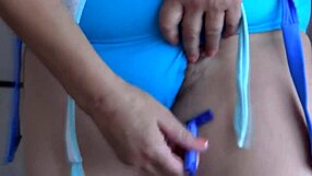 stepmom shaves hairy pussy smooth before beach flashing her curves