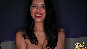 Busty Brunette Kira Queen Gags on Monster Cock in Sloppy POV Suck with Big Clit View