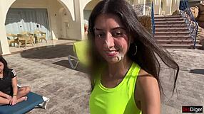 skinny gym girl rides cock post-workout craving facial cumwalk