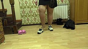 hey check out this curvy milf pawg trying shoes on plump nylon legs foot fetish fun