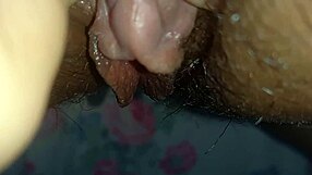 Latina's Pulsing Big Clit Teases Hairy Beaver Closeup