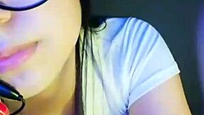 milenax gg la peruanita strips and fingers her wet shaved pussy for intense solo orgasm