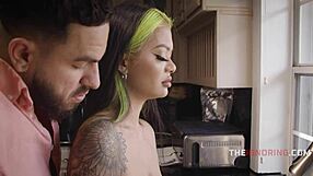 seducing family bent over doggystyle for debt facial