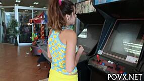 heart racing with zoe foxx's small tits slut sucking cock in rough pov fucking