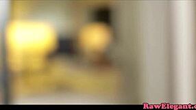 Glam euro cougar gets her shaved pussy devoured deep at luxury hotel!