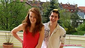 Petite Redhead Teen Flaunts Her Tiny Small Tits