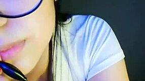 milenax gg la peruanita strips and fingers her wet shaved pussy for intense solo orgasm