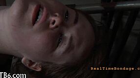 bdsm slave locked tight in heavy collar for total submission