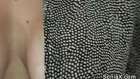 unfaithful english milf sonia teases her massive jugs in lingerie