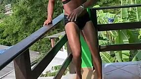 Brazilian Pleasure Invasion with Handcuffs Licking and Rimjobs Outdoor.