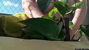 Naked Plant Watering On Balcony For All Eyes Part 02!