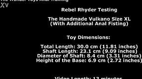 Rebel Rhyder stretches gaping asshole with handmade vulkano xl plus anal fisting