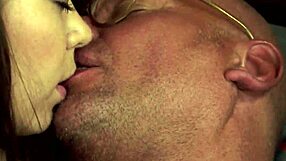 Cute 18+ teen rides dirty grandpa's cock cowgirl style pussyfucked hard