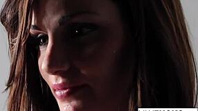 lily stuffs dildo in ass while fingering tight pussy