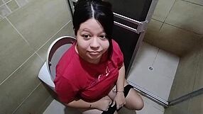 Stepsister Catches Spy in Bathroom Demands Her Big Ass Filled