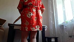 Girlfriend Shops While Mom Fucks Me Loud with Strapon and Spanking