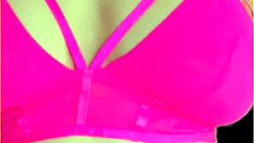 wifey flaunts perfect tits in hot pink lingerie homemade