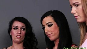 British cfnm babes humiliate pathetic loser hard