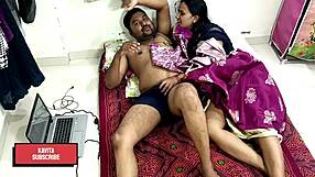 Desi Kavita blows and wildly fucks brother-in-law's son like a real whore in passionate amateur romp