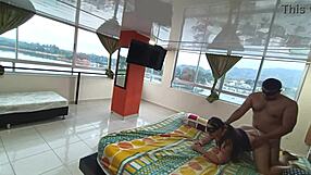 on a trip with my boss's wife we shared the bed and i creampied her tight pussy in the hotel