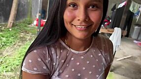 dios mio, that public student slut gets caught and fucked hard by her teacher in the backyard