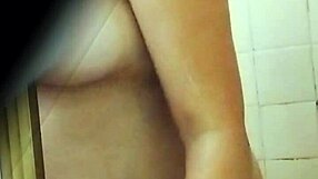 Spying colombian milf professor upskirt pussy in public bathroom skirt