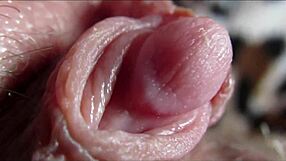 Detailed close-up view of amateur's big clit orgasm in homemade pussy footage