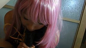 megurine luka's jav cosplay blowjob and masturbation rocks