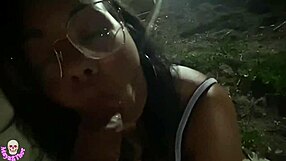 happy meal and creamy cock snack in the park with big tits milf