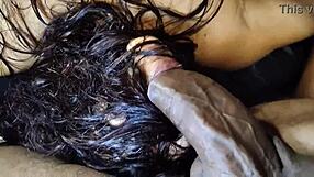 crazy ebony couple shakes narrow ass in kinky new cock suck