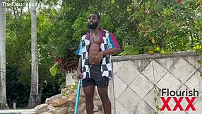 krissy knight bends over pool for ace bigs' interracial doggystyle face fucking and riding