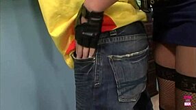 police cosplay babe oils up stranger for deepthroat cowgirl creampie interrogation