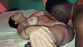 Heart-Pounding Wife Drenches Pussy Seeing Hung BBC Cheats Husband