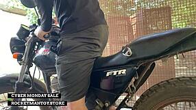 Man BLASTS Monster COCK Orgasm on Rocketman Toy Motorbike Ride!