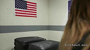 Bound lesbians endure airport security fisting rimjob domination