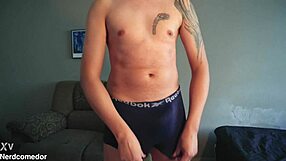 hey nerd guy pulls down underwear and jerks off super hot full video cumming