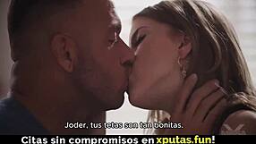 Cute busty glasses girl loves fucking her spanish sub creampie lick