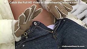 she strips naked and masturbates in falling snow