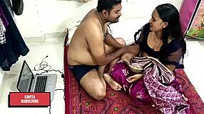 Desi Kavita blows and wildly fucks brother-in-law's son like a real whore in passionate amateur romp