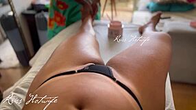 Married Wife's Bare Tits Massage with String Thong Buried in Juicy Pussy?